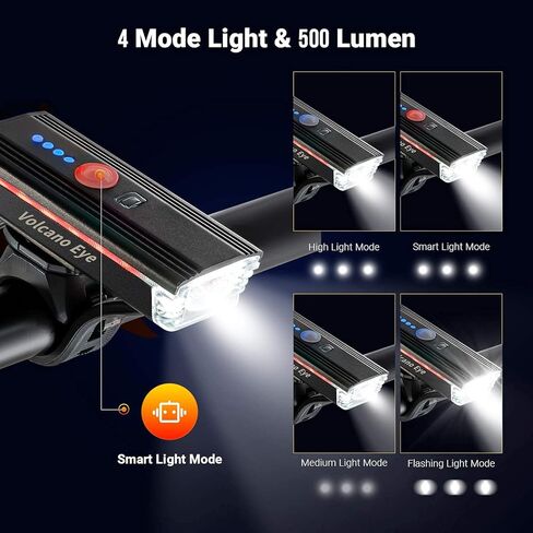 Bike Light Set, USB Rechargeable 1000 Lumen LED Bicycle Headlight and Taillight, Waterproof Bright Cycle Lights with 4 Lighting Modes, Easy Mount Front Cycling Light for Any Bikes in Kuwait