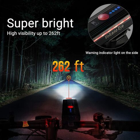 Bike Light Set, USB Rechargeable 1000 Lumen LED Bicycle Headlight and Taillight, Waterproof Bright Cycle Lights with 4 Lighting Modes, Easy Mount Front Cycling Light for Any Bikes in Kuwait