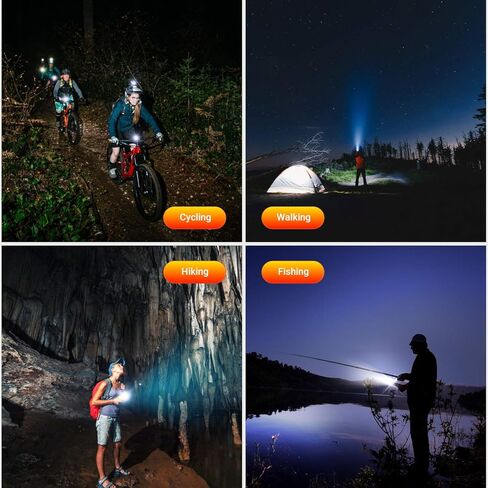 Bike Light Set, USB Rechargeable 1000 Lumen LED Bicycle Headlight and Taillight, Waterproof Bright Cycle Lights with 4 Lighting Modes, Easy Mount Front Cycling Light for Any Bikes in Kuwait
