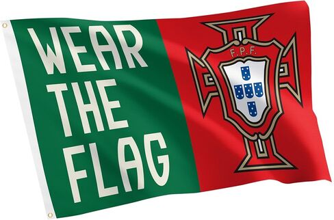 Desert Cactus Portuguese Football Federation Flag - 3 x 5 Feet FPF Football Soccer Banner, Indoor/Outdoor Durable Fabric, 100% Polyester Design (Design B) in Kuwait