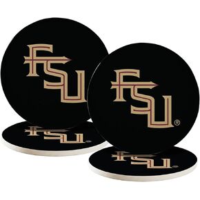 Desert Cactus Florida State University Circle Ceramic Coasters 4 Pack Seminoles FSU Absorbent Drink Coasters with Cork Backing (Design A) in Kuwait