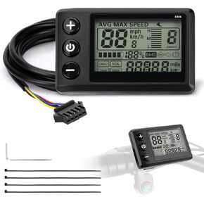 شاشة LCD للدراجة الكهربائية S866، متوافقة مع Ridstar Q20 H20 H26 Pro E-Bike، عداد سرعة مقاوم للماء 24 فولت 36 فولت 48 فولت مع إضاءة خلفية لمقود 22.2 مم/0.9 بوصة in Kuwait