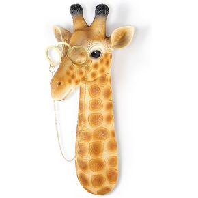 WOPARTY Giraffe Head Wall Mount, Silver Resin Wall Sculpture with Glasses, Modern Animal Decor, 11.42x5.71x4.33 Inches, 3D Design, Indoor Wall Decoration in Saudi Arabia