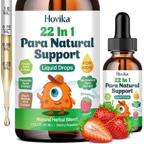 22 in 1 Herbal Gut Cleanse Liquid Drops, Zeolite Detox for Kids with Wormwood Black Walnut Clove, Chlorella, Oregano, Probiotics & Prebiotic, Cleanse & Detox for Children - Strawberry Flavor, 2 Fl Oz in Kuwait