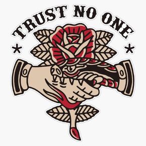 Trust No One: Handshake Snake Bumper Sticker Vinyl Decal 5" in Kuwait