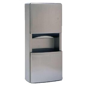 Bobrick 43699 ConturaSeries 304 Stainless Steel Surface Mounted Paper Towel Dispenser and Waste Receptacle, Satin Finish, 3 Gallon Capacity, 12-7/8" Width x 28-1/8" Height in Kuwait
