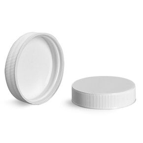 38/400 Plastic Caps, White Polypropylene Ribbed Unlined Caps in Kuwait