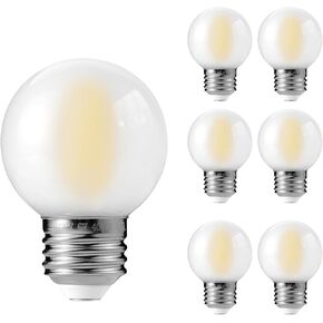 E26 G16 LED Globe Light Bulbs, Small Golf-Ball Size Round Bulb, 4W (40W Equivalent) 400 Lumens, 2700K Soft White, Dimmable, Frosted Glass, for Candelabra, Pendant, Sconce, Lamp, 6 Pack in Saudi Arabia