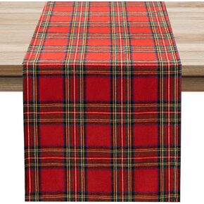 Softalker Christmas Checkered Tartan Table Runner - Red Buffalo Plaid Xmas Stain Resistant Washable Winter Table Decoration for Dining Parties Holiday Indoor Outdoor Decor, 13 x 70 Inch in Saudi Arabia