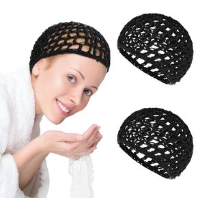 سيبا شبكة الكروشيه الشعر صافي 2 جهاز كمبيوتر شخصى رايون متماسكة سنود قبعة سميكة قصيرة hairnet دش قبعات لينة النوم قبعة طويلة قصيرة تجعيد الشعر غطاء الرأس غطاء الملحقات زخرفة الأغطية السوداء in Kuwait