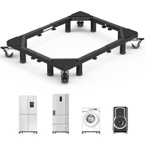 BreeRainz Heavy Duty All Stainless Steel Universal Appliance Base,Maximum Load 1763 lbs,Washer Stand with 4 Dual-wheel Casters & 8 Strong Feet for Refrigerator,Dryer,Washing Machine,Furniture in Saudi Arabia