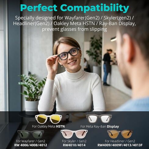HiBloks 20Pcs LED Light Blocking Stickers Compatible with Ray-Ban Meta Wayfarer/Skyler/Headliner (Gen 2) & Oakley Meta HSTN Smart Glasses Accessories, 2026 Upgrade Blackout LED Light Covers Sticker in Kuwait