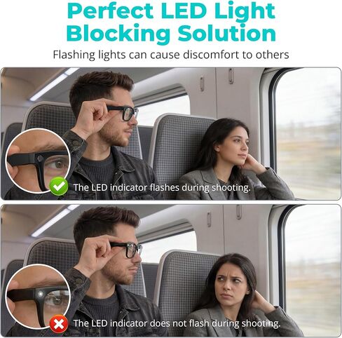 HiBloks 20Pcs LED Light Blocking Stickers Compatible with Ray-Ban Meta Wayfarer/Skyler/Headliner (Gen 2) & Oakley Meta HSTN Smart Glasses Accessories, 2026 Upgrade Blackout LED Light Covers Sticker in Kuwait