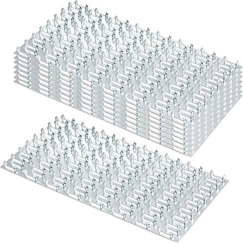 QWORK Pronged Truss Mending Plates 10 Pack، 4x8 بوصة ألواح ربط إصلاح من الصلب الكربوني المجلفن، لوحات توصيل معدنية بسمك 1 مم 8 مم لتروس السقف والأخشاب والخشب إلى الخشب in Kuwait