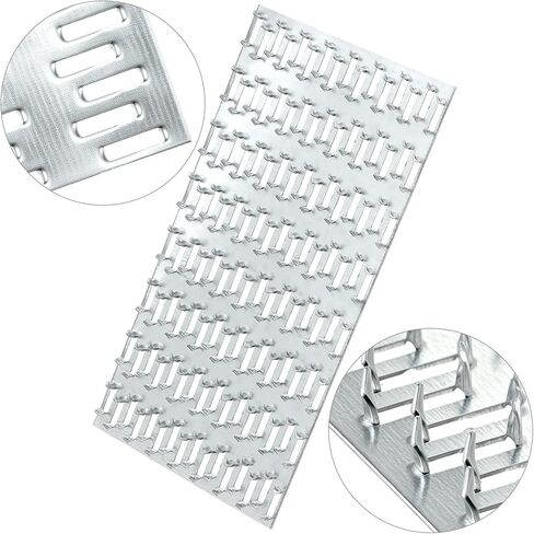QWORK Pronged Truss Mending Plates 10 Pack، 4x8 بوصة ألواح ربط إصلاح من الصلب الكربوني المجلفن، لوحات توصيل معدنية بسمك 1 مم 8 مم لتروس السقف والأخشاب والخشب إلى الخشب in Kuwait