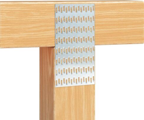 QWORK Pronged Truss Mending Plates 10 Pack، 4x8 بوصة ألواح ربط إصلاح من الصلب الكربوني المجلفن، لوحات توصيل معدنية بسمك 1 مم 8 مم لتروس السقف والأخشاب والخشب إلى الخشب in Kuwait
