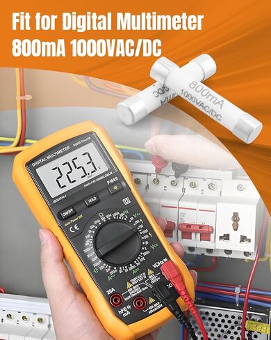 HV620 Ceramic Fuse 800mA 1000V AC/DC 6x32mm Fit for Digital Multimeter, 5Pcs in Kuwait