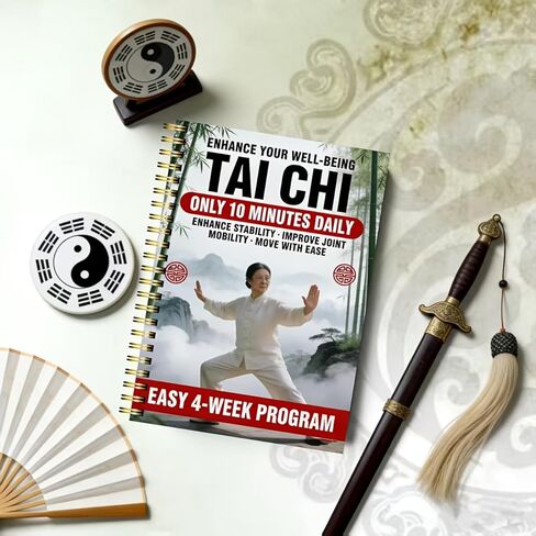 4-Week Tai Chi Balance Planner for Seniors – 10-Minute Daily Routine Log, Mobility & Stability Tracker, Easy-to-Follow Spiral-Bound Fitness Journal in Kuwait
