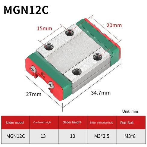 1Pc Linear Guide 100 150 200 250 300 350 400 440 Mm+ 1Pcs MGN12H/MGN12C Block(270mm) in Saudi Arabia