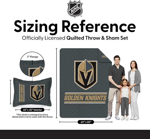 بطانية رمي مبطنة من Northwest NHL مع غطاء سرير، فراش ناعم ومريح، لجميع المواسم، 60 × 80 بوصة in Kuwait