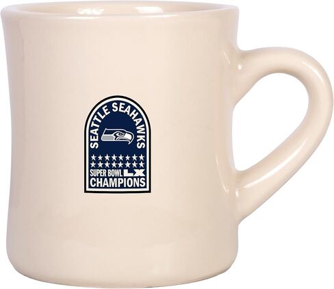 FANMATS NFL Seattle Seahawks Super Bowl 60 Champions 12 oz Diner Mug – Super Bowl 60 Design, 12 Fluid Ounce Ceramic Coffee Cup in Kuwait