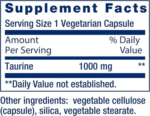 Life Extension Taurine، مكمل الأحماض الأمينية التورين النقي، صحة القلب والكبد والدماغ، طول العمر، العضلات والتمارين الرياضية، 1000 مجم، غير معدل وراثيًا، خالي من الغلوتين، نباتي، 180 كبسولة نباتية in Kuwait