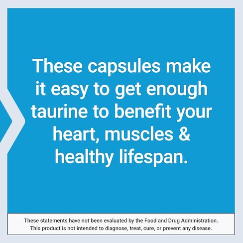 Life Extension Taurine، مكمل الأحماض الأمينية التورين النقي، صحة القلب والكبد والدماغ، طول العمر، العضلات والتمارين الرياضية، 1000 مجم، غير معدل وراثيًا، خالي من الغلوتين، نباتي، 180 كبسولة نباتية in Kuwait