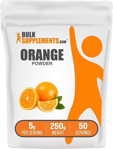 BulkSupplements.com مسحوق البرتقال - مسحوق فاكهة البرتقال، نكهة غنية بالمغذيات - خالي من الغلوتين، 5 جم لكل وجبة، 250 جم (8.8 أونصة) (عبوة من قطعة واحدة) in Kuwait