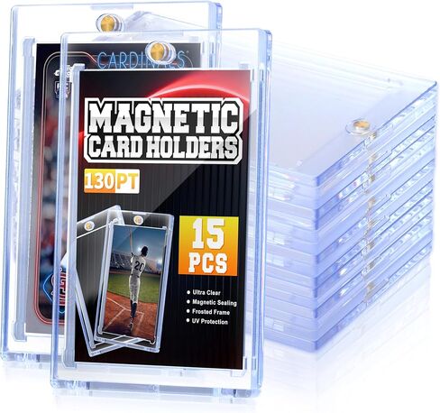 5 Pack 35pt Magnetic Card حامل لبطاقات التداول ، حامل حالة بطاقات واحد للبيسبول كرة القدم الرياضية MTG TCG Collable Cards in Saudi Arabia