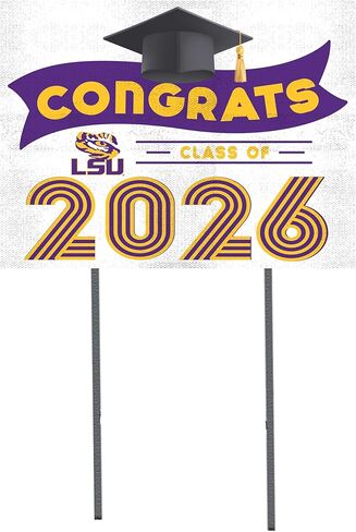 KH Sports Fan LSU Tigers تهنئة فئة 2026 لافتة ساحة التخرج، 18x24 in Kuwait