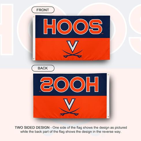 Desert Cactus University of Virginia Flag - 3 x 5 Feet Cavaliers UVA Wahoos Banner, Indoor/Outdoor Durable Fabric Display (Style I1) in Kuwait