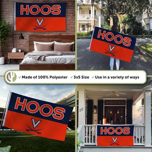 Desert Cactus University of Virginia Flag - 3 x 5 Feet Cavaliers UVA Wahoos Banner, Indoor/Outdoor Durable Fabric Display (Style I1) in Kuwait