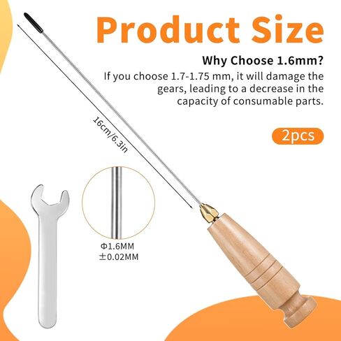3D Printer Cleaning Filament Clog Tool Poke Pin Pusher Diameter 1.6mm, Length 160mm 3D Printer Nozzle Cleaning Kit for Printing Clogged Extruder, Hotend, Heatsink, Throats, Nozzles in Kuwait