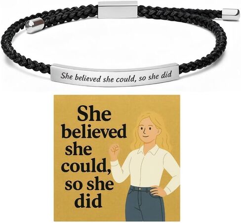 72ore She Believed She Could So Did Bracelet Inspirational Bracelets for Women Encouragement Inspirational Gifts for Women Christmas Stocking in Saudi Arabia