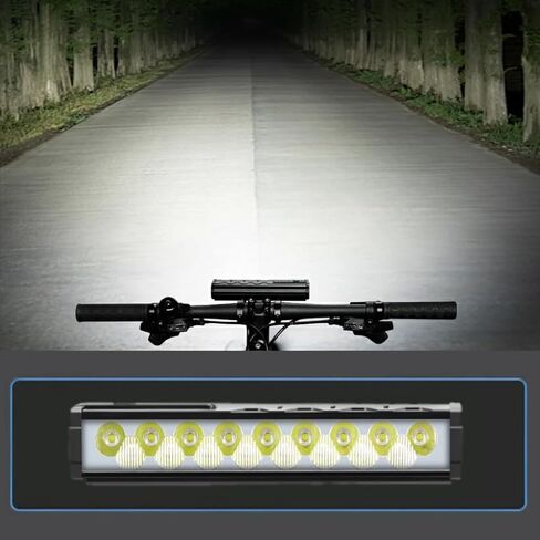 Ultra-Bright 5500 Lumens Bike Light, 17-LED Bicycle Headlight with 270° Wide Beam, 10000mAh Battery 10Hr Runtime, USB-C Fast Charging, Quick-Release Mount for Mountain Road Cycling in Kuwait