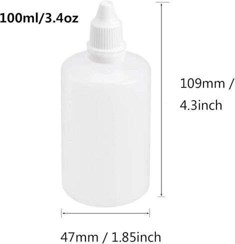 5Pcs 100ml/3.4oz Plastic Dropper Bottle, Plastic Empty Squeezable Dropper Bottles Eye Liquid Dropper with Caps in Kuwait