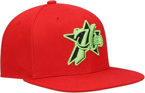قبعة Mitchell & Ness Philadelphia 76ers Hardwood Classics HWC Reverse Candy Snapback، قبعة قابلة للتعديل - أحمر in Kuwait