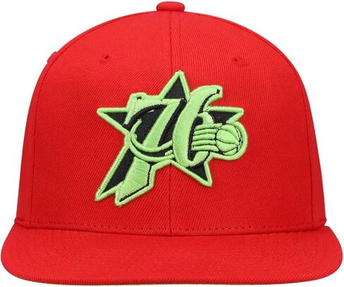 قبعة Mitchell & Ness Philadelphia 76ers Hardwood Classics HWC Reverse Candy Snapback، قبعة قابلة للتعديل - أحمر in Kuwait