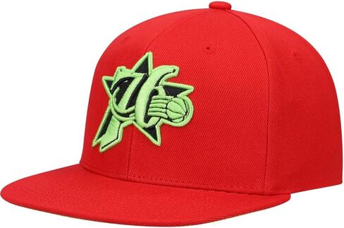 قبعة Mitchell & Ness Philadelphia 76ers Hardwood Classics HWC Reverse Candy Snapback، قبعة قابلة للتعديل - أحمر in Kuwait