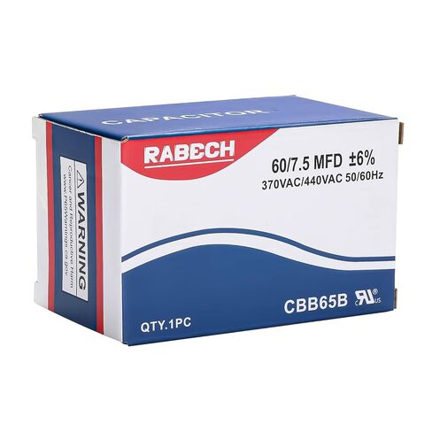 60/7.5 فائق التوهج 60 + 7.5MFD AC مكثف 60 7.5 فائق التوهج MFD 60/7.5MFD 370 فولت أو 440 فولت CBB65B مكثفات تشغيل مزدوجة مستديرة لبدء تشغيل مكيف الهواء ± 6% 370 فولت/440 فولت تيار متردد لمكيف الهواء in Kuwait