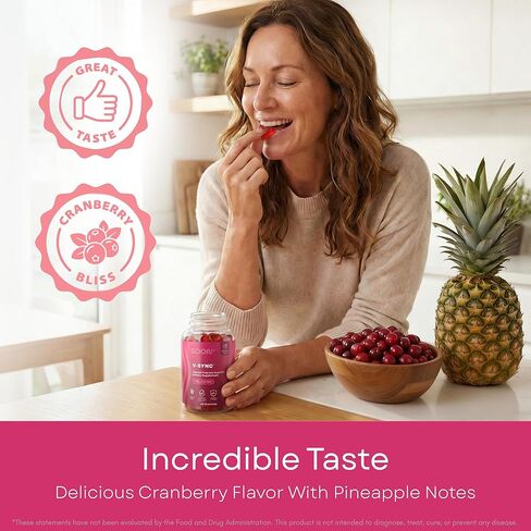 SOON+ Feminine Balance Gummies for Women, V-Sync Pineapple Probiotics for pH Balance Support * Vaginal, Urinary, Immune, Digestive Wellness * with Bacillus Coagulans, Cranberry, Vitamin C, 60 Gummies in Kuwait