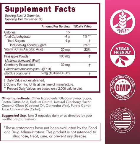 SOON+ Feminine Balance Gummies for Women, V-Sync Pineapple Probiotics for pH Balance Support * Vaginal, Urinary, Immune, Digestive Wellness * with Bacillus Coagulans, Cranberry, Vitamin C, 60 Gummies in Kuwait