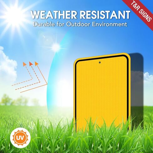 T&R (2 Pack) Large Yellow Blank Metal Sign, 18" x 12" Engineer Grade Reflective Sheeting, Rust Free Aluminum, Weather Resistant, Waterproof, Fade Resistant, 2 Pre-drilled Holes in Kuwait