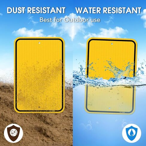 T&R (2 Pack) Large Yellow Blank Metal Sign, 18" x 12" Engineer Grade Reflective Sheeting, Rust Free Aluminum, Weather Resistant, Waterproof, Fade Resistant, 2 Pre-drilled Holes in Kuwait