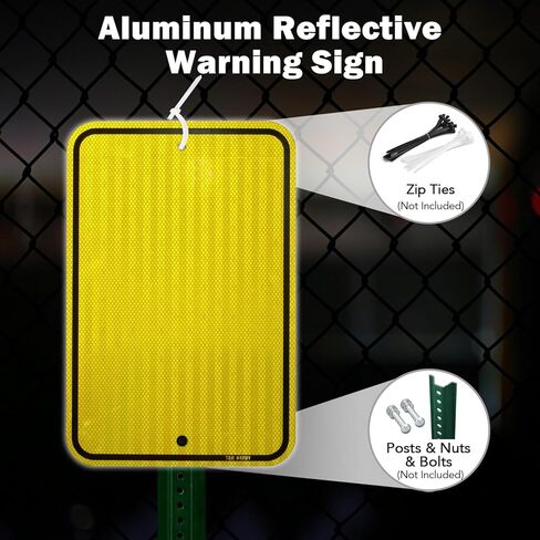T&R (2 Pack) Large Yellow Blank Metal Sign, 18" x 12" Engineer Grade Reflective Sheeting, Rust Free Aluminum, Weather Resistant, Waterproof, Fade Resistant, 2 Pre-drilled Holes in Kuwait