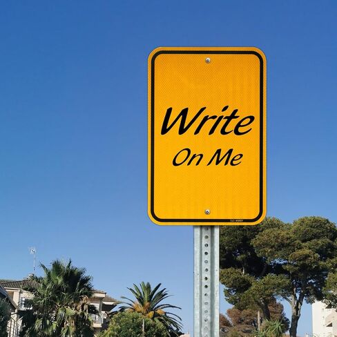T&R (2 Pack) Large Yellow Blank Metal Sign, 18" x 12" Engineer Grade Reflective Sheeting, Rust Free Aluminum, Weather Resistant, Waterproof, Fade Resistant, 2 Pre-drilled Holes in Kuwait