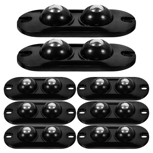 SAFIGLE 8Pcs Black Double Ball Adhesive Swivel Caster Wheels for Small Appliances, Mini Stick on Wheels with Sturdy Load Bearing for Home Storage Boxes and Trash Cans in Kuwait