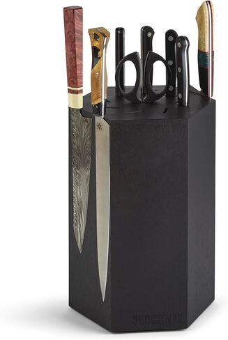 360KnifeBlock® MAX (الجوز) كتلة السكاكين المغناطيسية الدوارة - بطول 12 بوصة بحد أقصى مع مجموعة من الفتحات العلوية SeriousEats/Food&Wine/ATK BEST Universal Knife Block - مصنوعة يدويًا في واشنطن in Kuwait