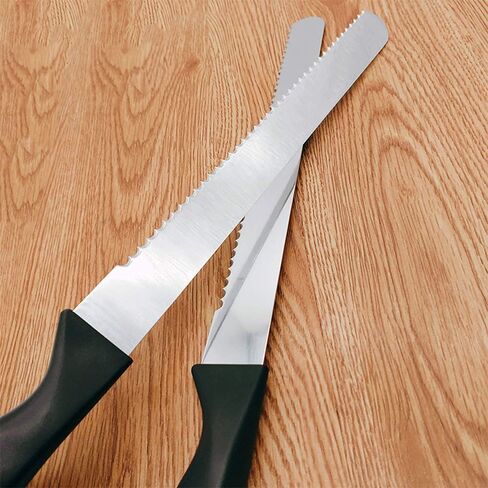 سكين الخبز OUKEYI، قطاعة الخبز، سكين مسنن 25.4 سم، سكين كعكة من الفولاذ المقاوم للصدأ عالي الكربون، قطاعة خبز مسننة مع فواصل خضراء in Kuwait