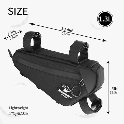 Bike Frame Bag Cycling Triangle Bike Bag Water Resistant Bicycle Frame Bag Under Top Tube Bag Pouch for Mountain Gravel MTB Road Bike Accessories, Black in Kuwait